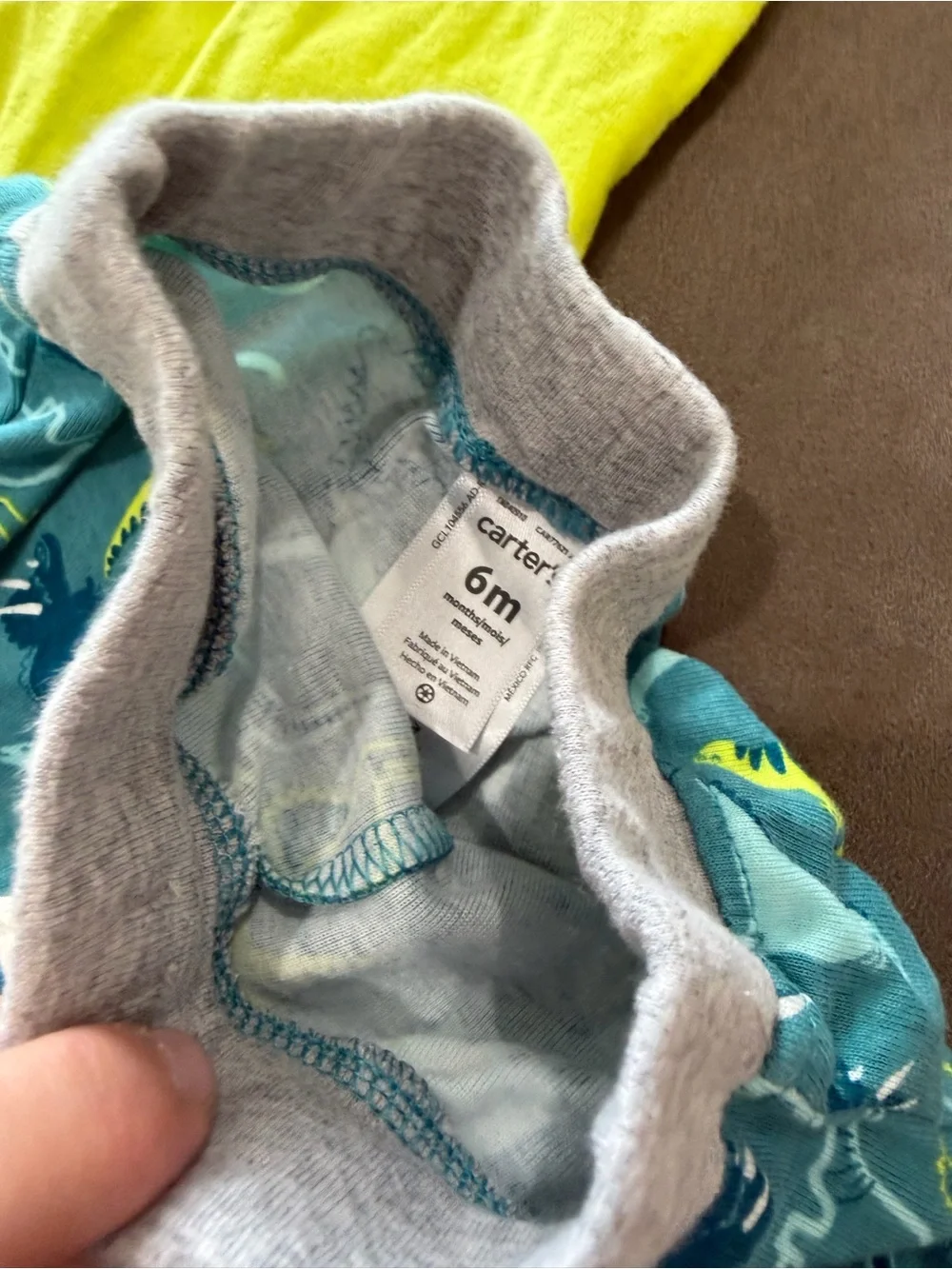 Carters Dino Bodysuit and Shorts Set - Lime Green & Blue